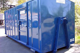 Security Containers Easily Transported On a Hook Lift Truck